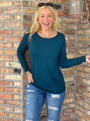 Teal Swoop Top