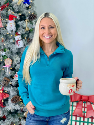 Teal Quarter Zip