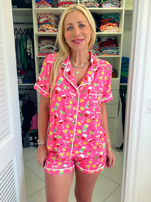 Cocktails & Dreams Pajama Shorts Set