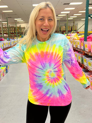 Summer Swirl Tie-Dye Long Sleeve Tee - Blank