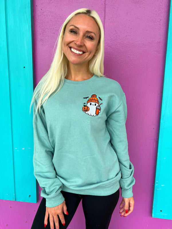Pumpkin Spicy Ghost Sweatshirt | S-5XL - Sunshine Sisters