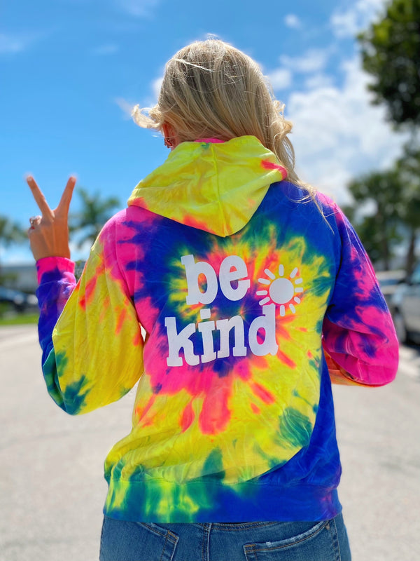 Be kind best sale tie dye sweatshirt