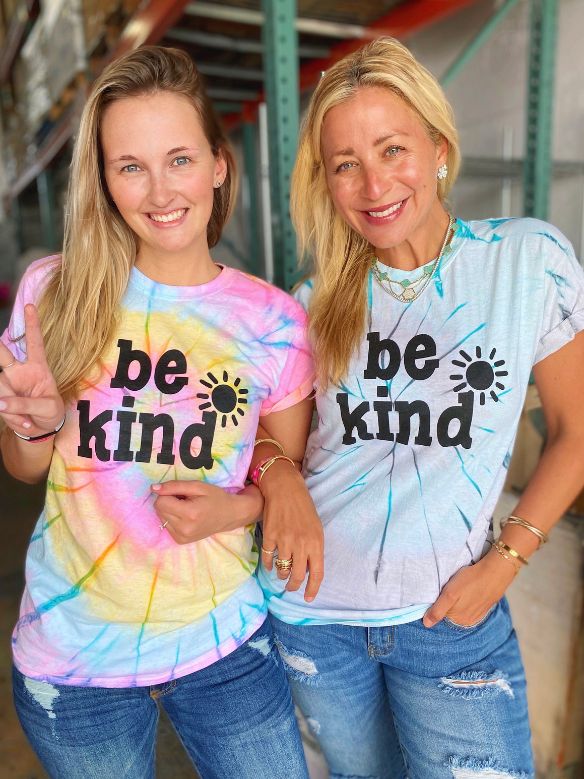 BE KIND TIE-DYE TEE - Black Writing