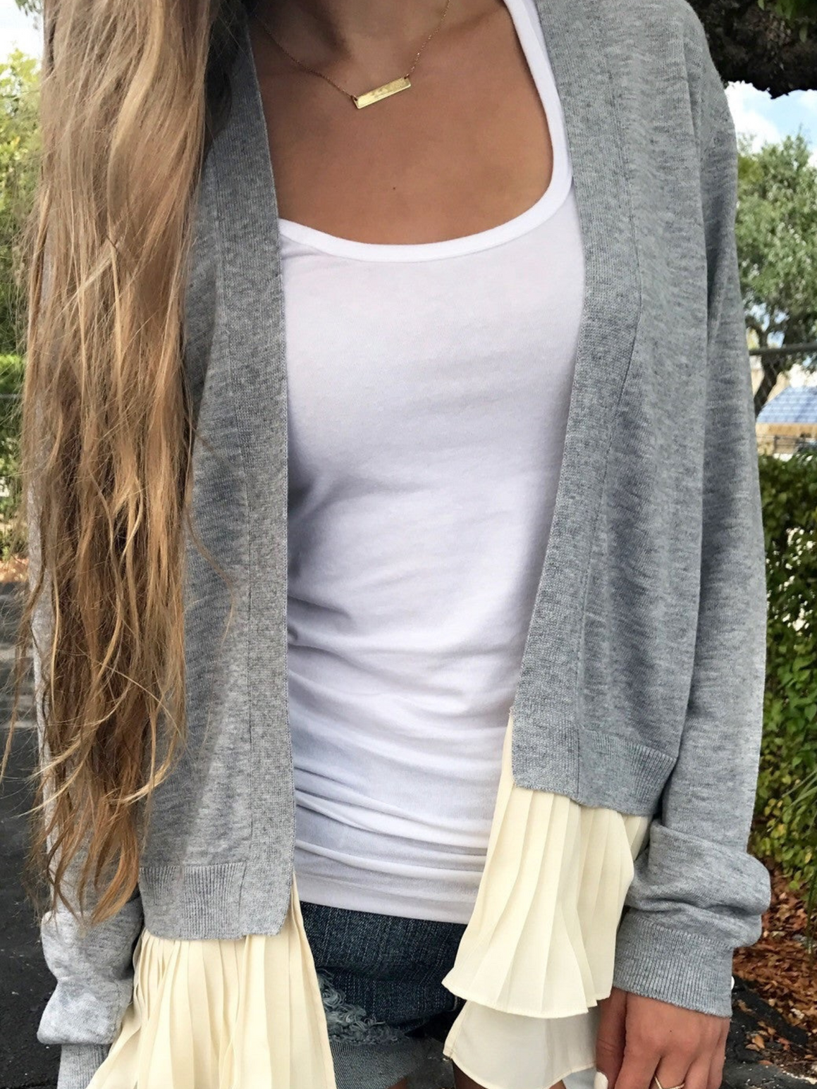 Gray Ruffle Cardiagn
