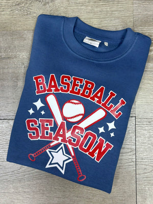 Baseball Season Blue Sweatshirt