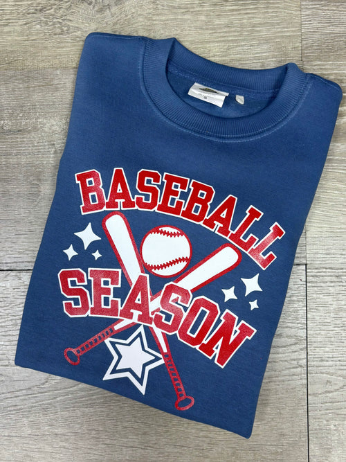 Baseball Season Blue Sweatshirt
