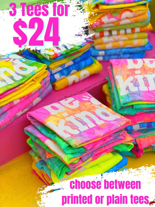 TIE-DYE TEE BUNDLE - 3 FOR $24
