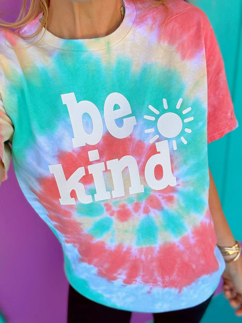 Be Kind Sunburst Tie-Dye Tee