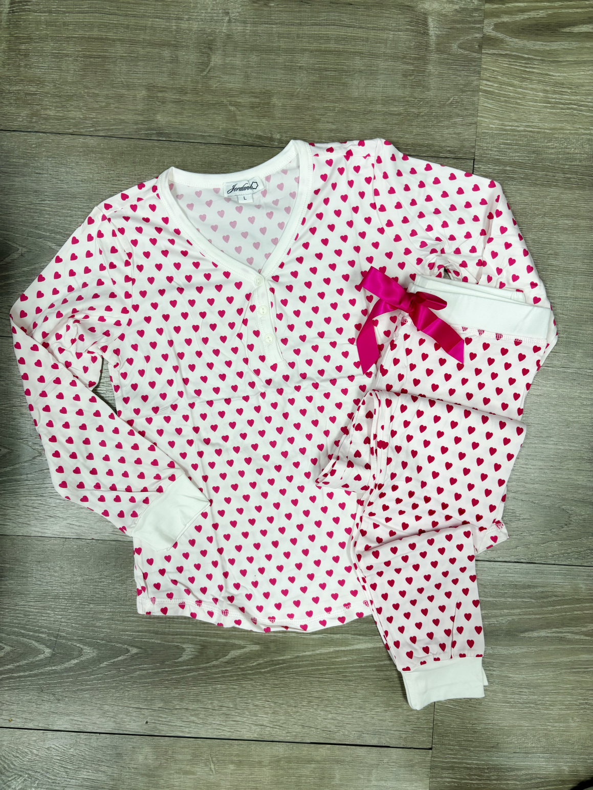 Pink Heart Pajama Set - Girls
