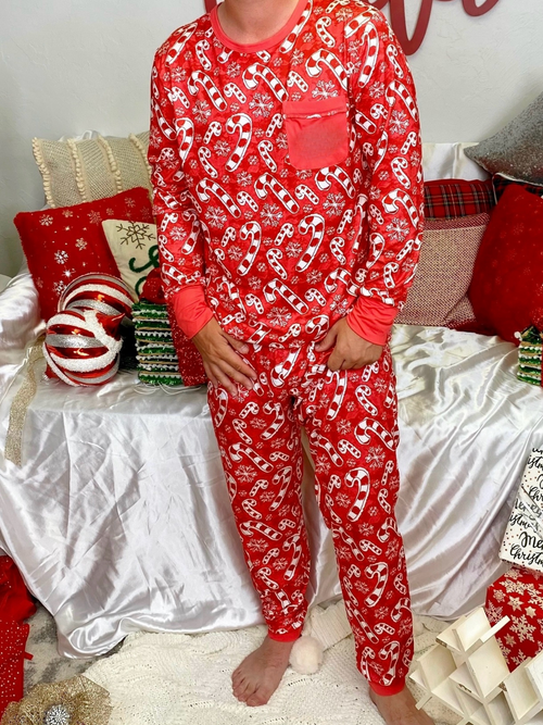 Candy Cane Pajama Set - Mens
