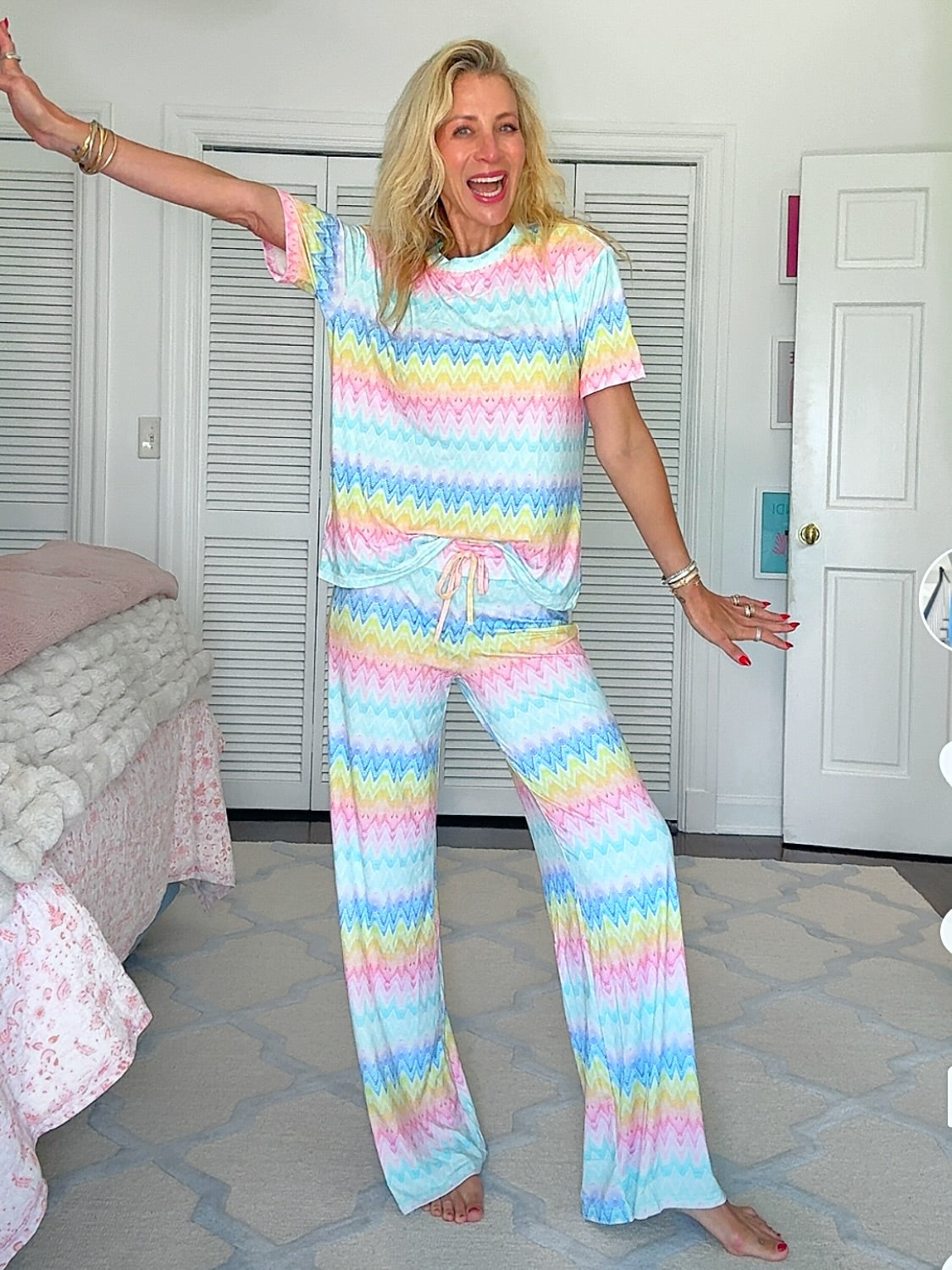 Chevron Wide Leg Pajama Set