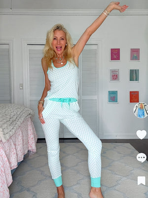 Mint Heart Pajama Set