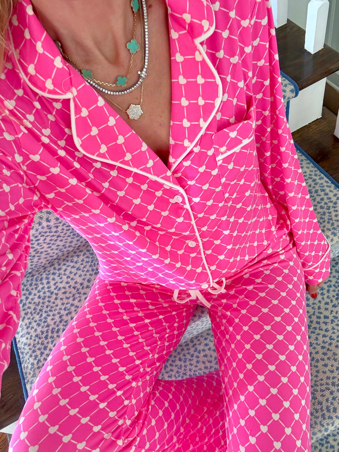 Smitten Hearts Wide Leg Pajama Set