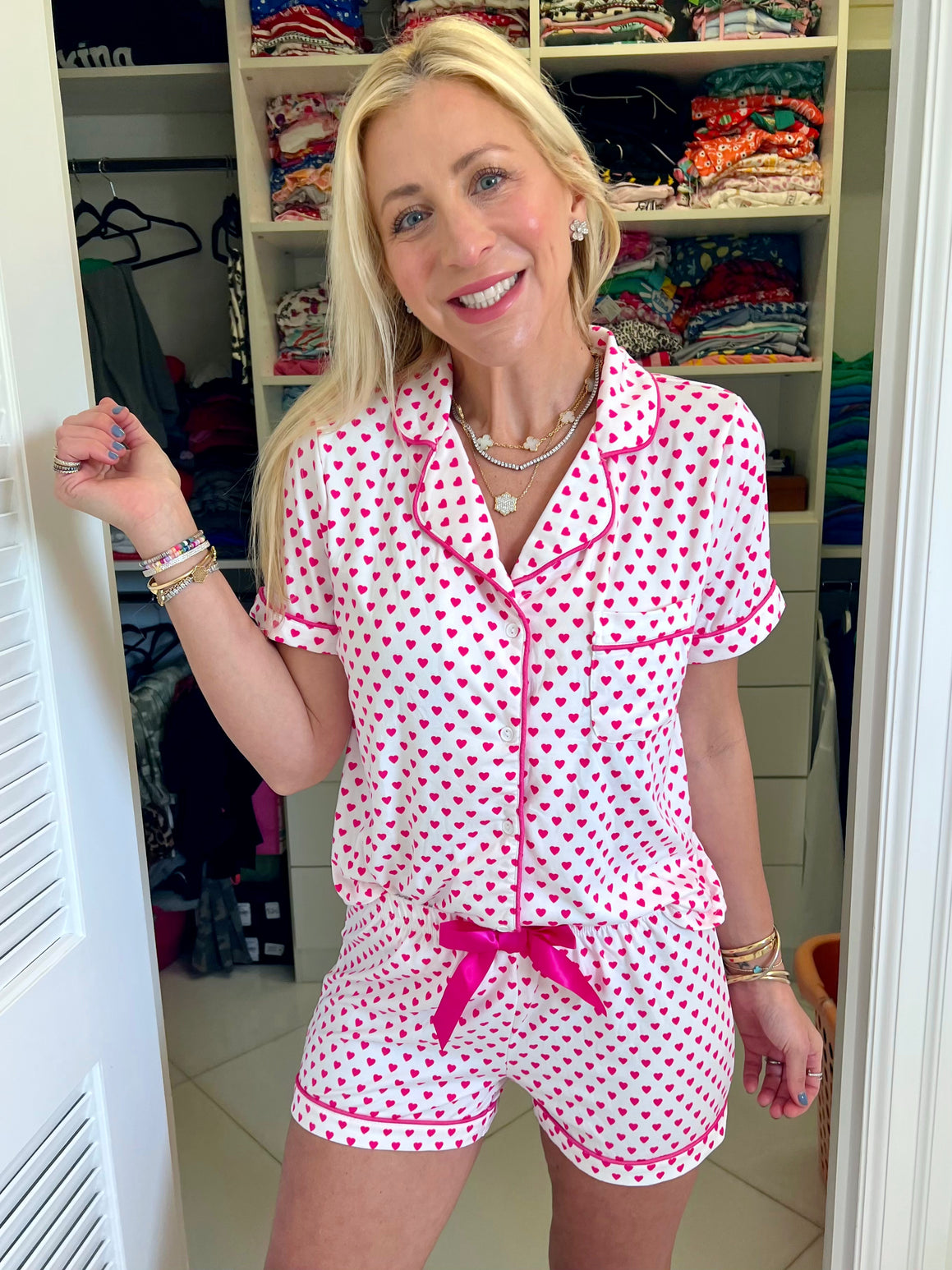 Hot pink pajama shorts sale