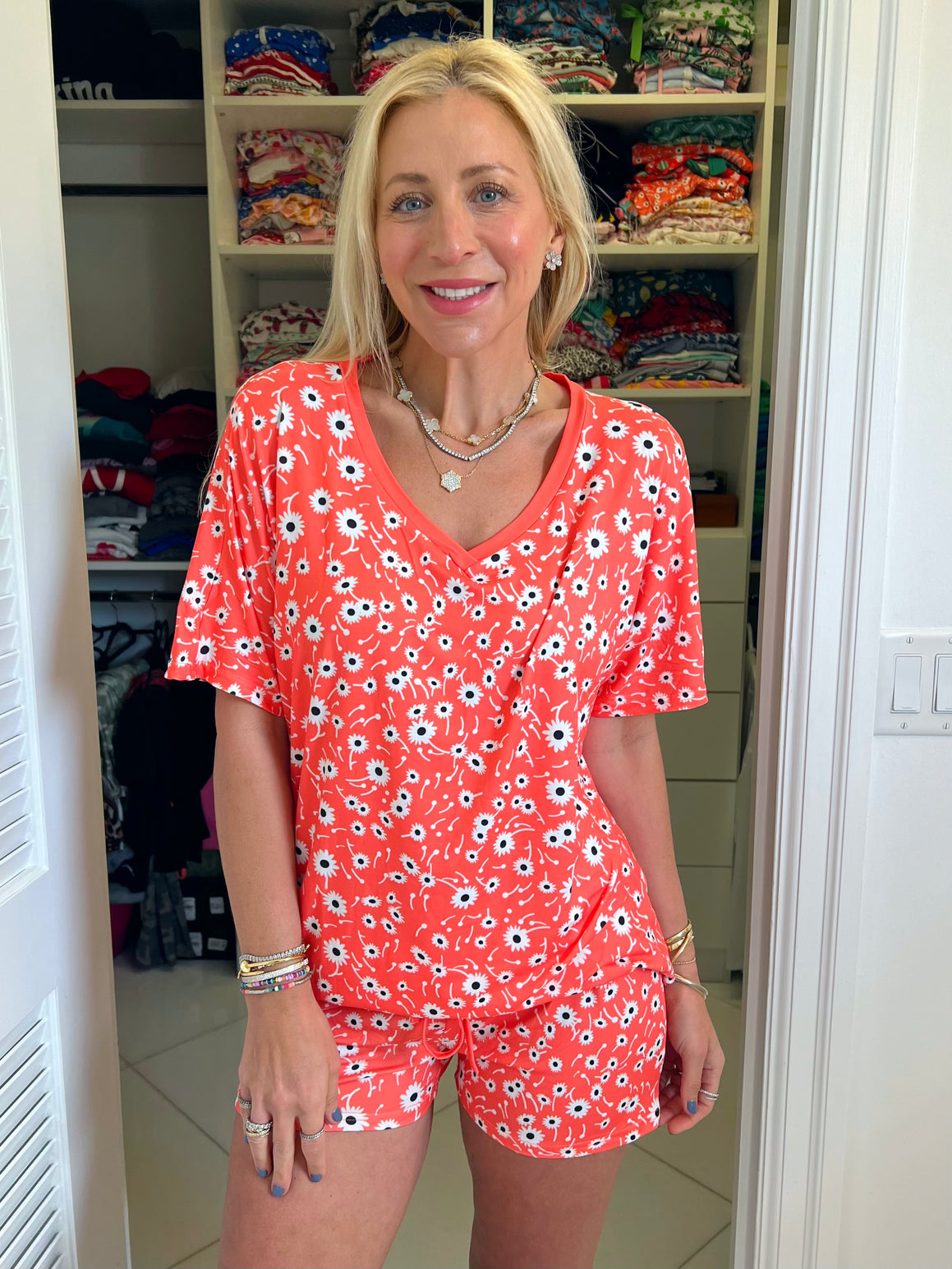 Darling Daisy Pajama Shorts Set