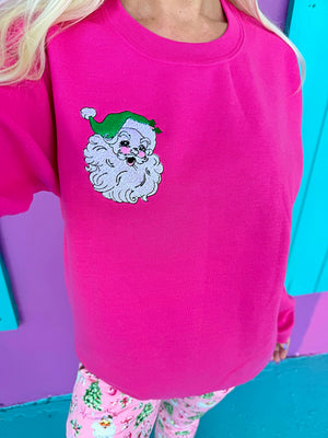 Holly Jolly Santa Embroidered Sweatshirt