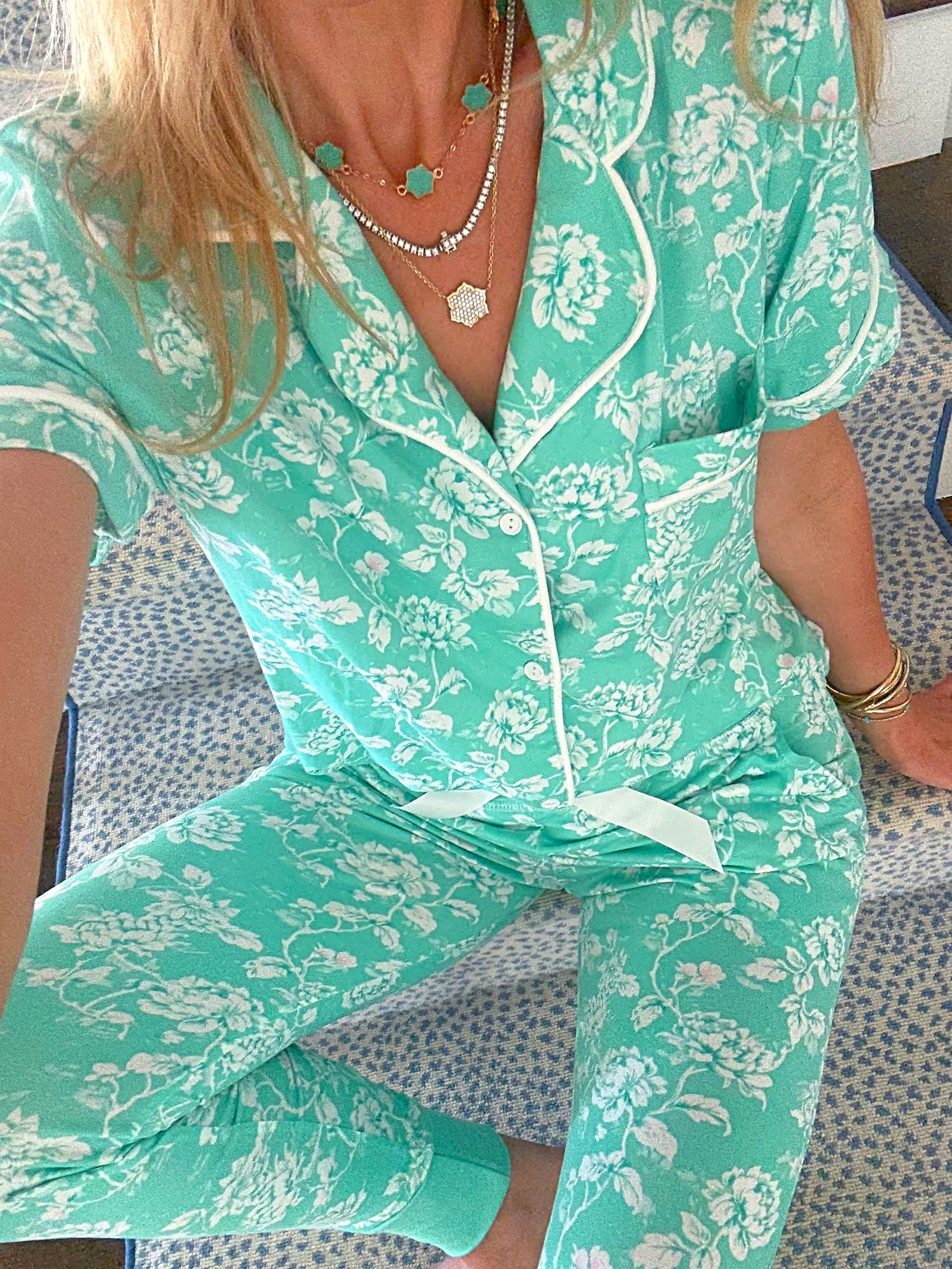 Mint Blossom Jogger Pajama Set