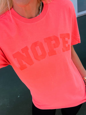 Nope Neon Coral Tee