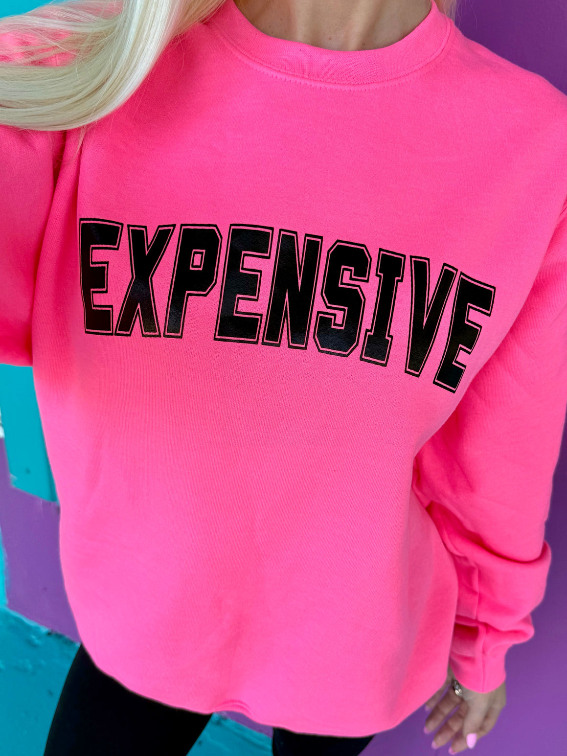 【PUNCHLINE】24FW★ Rose Number Lunadyeing Sweatshirt Expensive Pink Sweatshirt - Sunshine Sisters