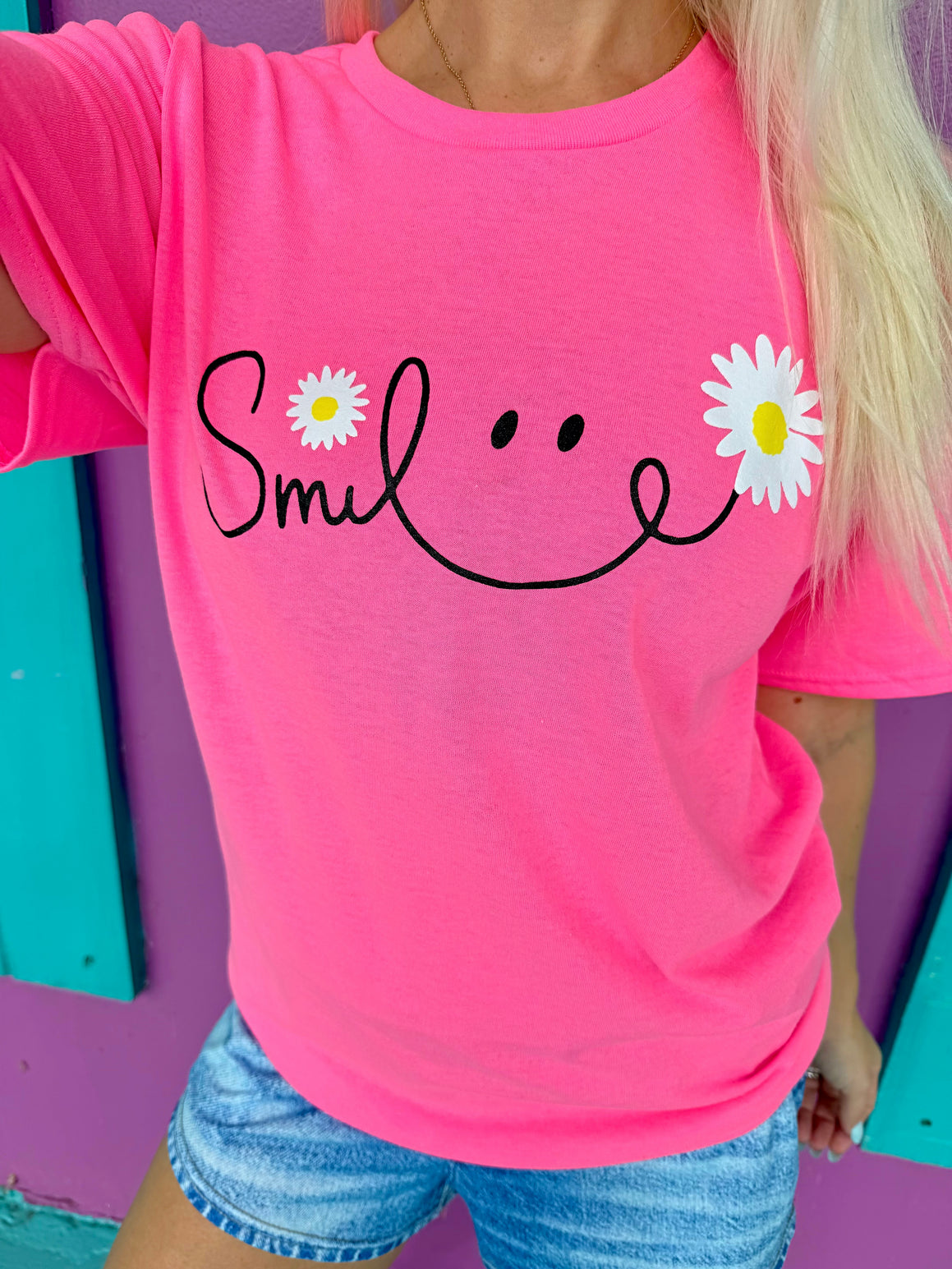 Smile Neon Pink Tee