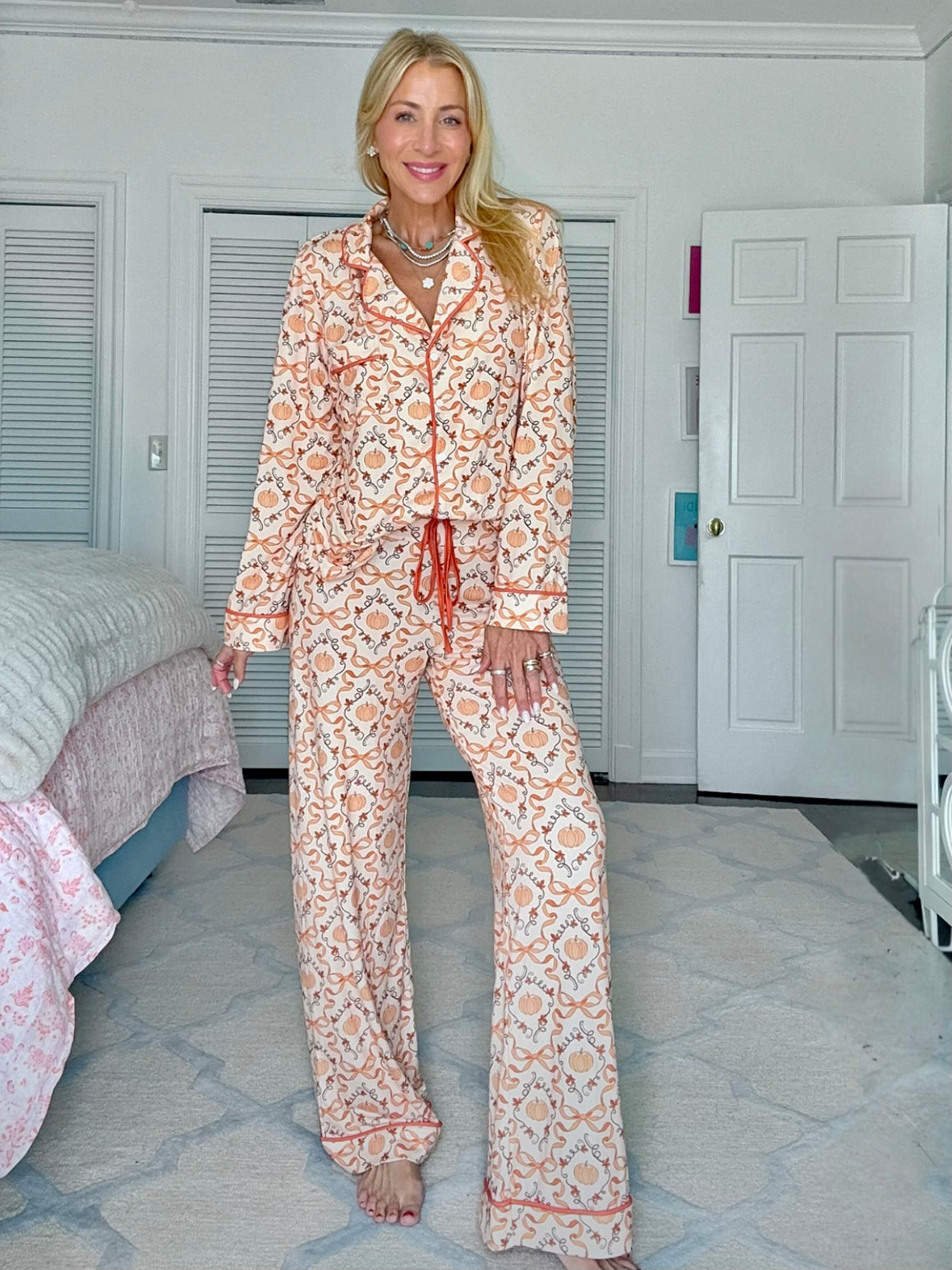 Pumpkin Bows Pajama Set