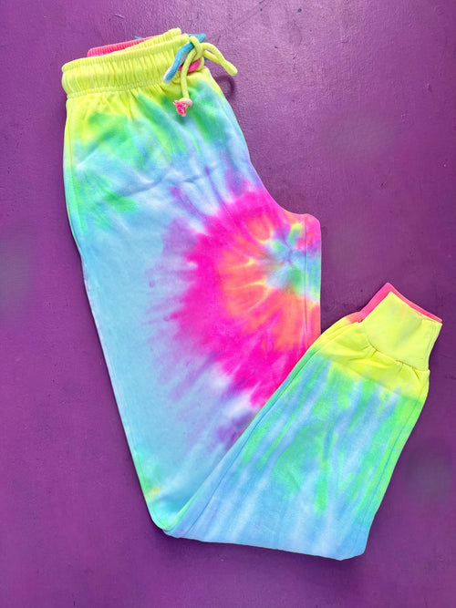 Neon Rainbow Tie-Dye Joggers