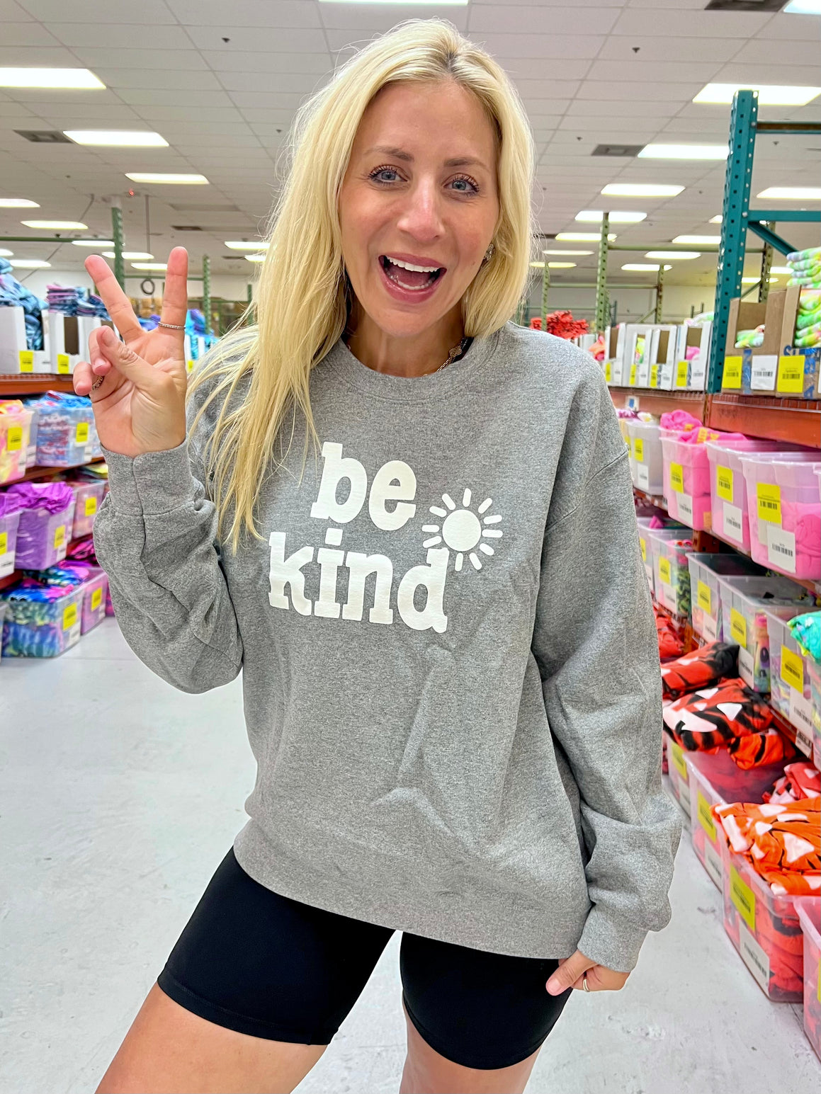 Be Kind Gray Sweatshirt Sunshine Sisters