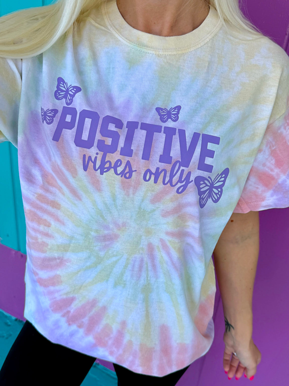 Positive Vibes Only Tie-Dye Tee