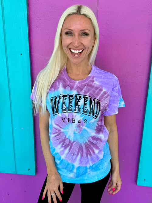 Weekend Vibes Berry Blast Tie-Dye Tee