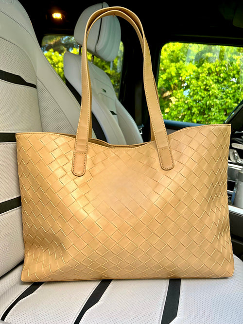 Woven Embroidered Tote Bag