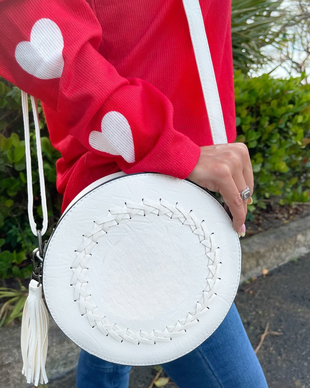Round CrossBody Stitch Bag