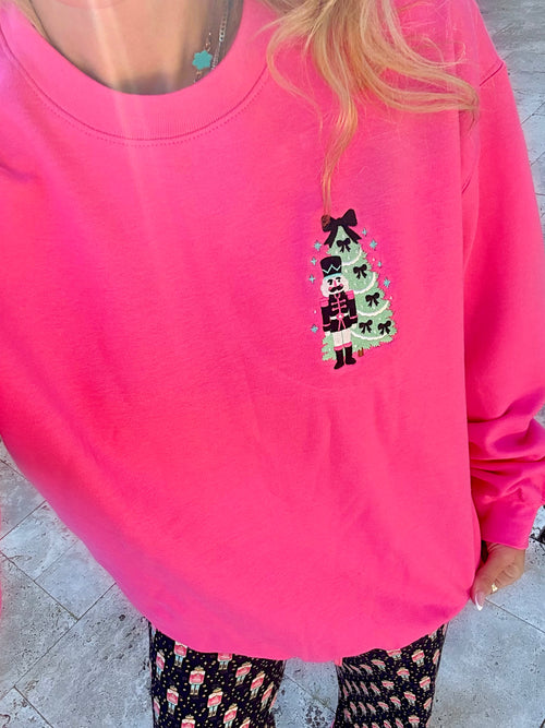 Sugarplum Nutcracker Embroidered Sweatshirt