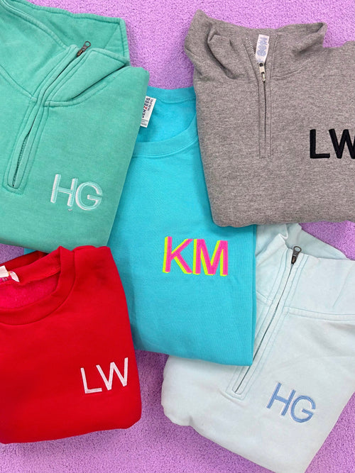 Blooper Two Initial Sweatshirts, Hoodies, Tees, & Quarter-Zips - Stitched