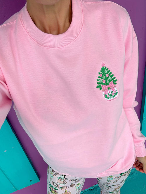 Cutie Christmas Tree Embroidered Sweatshirt
