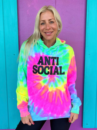 Anti social social club tie cheap dye hoodie