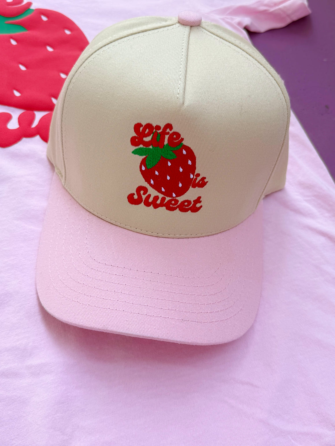 Life Is Sweet Embroidered Hat