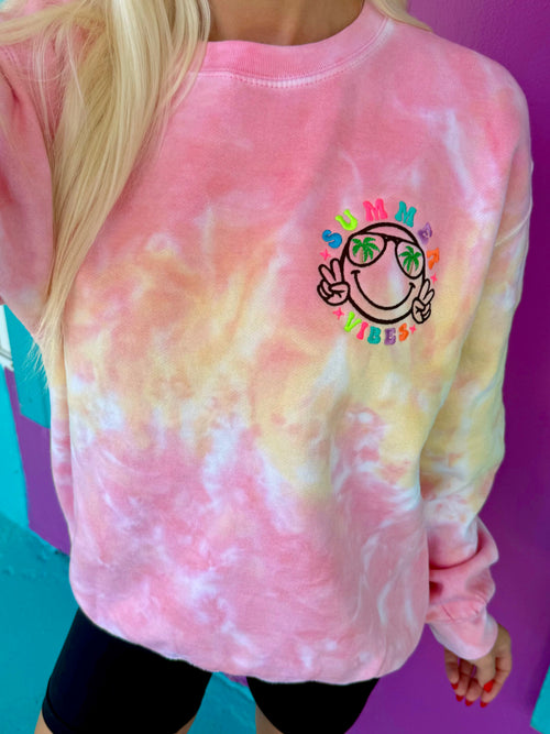 Summer Vibes Embroidered Sunshine Sweatshirt