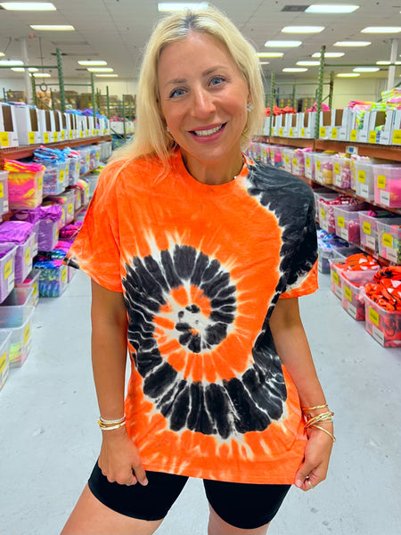 Orange and white hot sale tie dye shirt