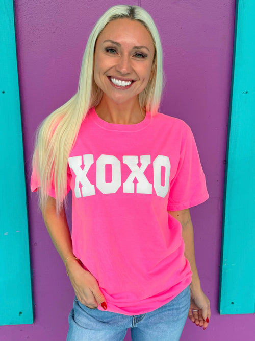 XOXO Neon Pink Tee