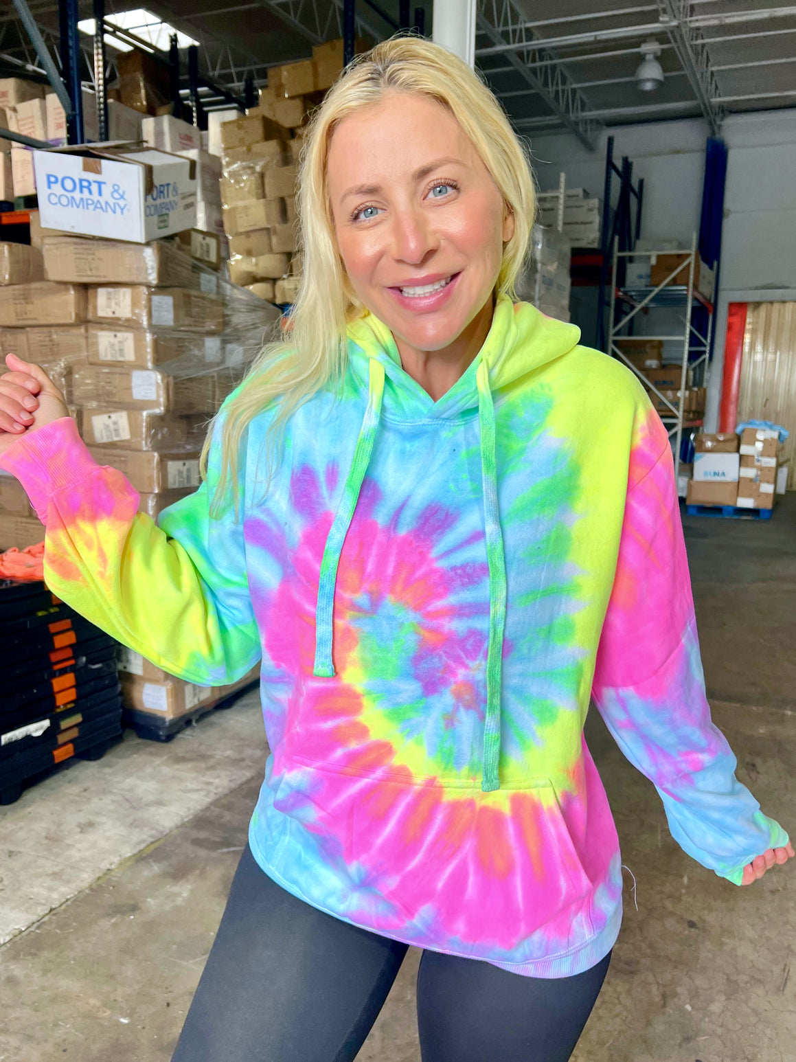 Tie dye neon deals hoodie