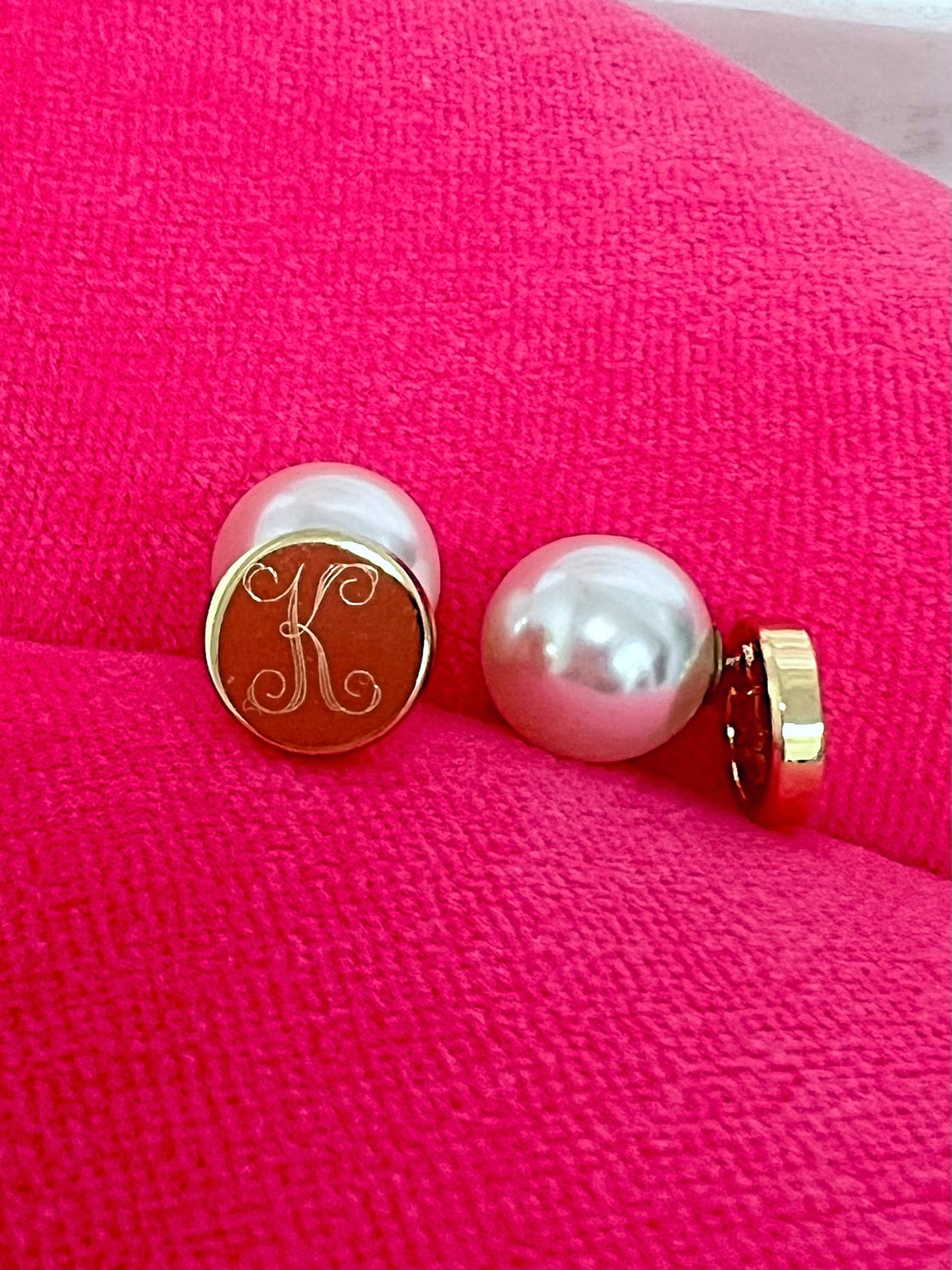 Initial Pearl Peek-a-Boo Studs