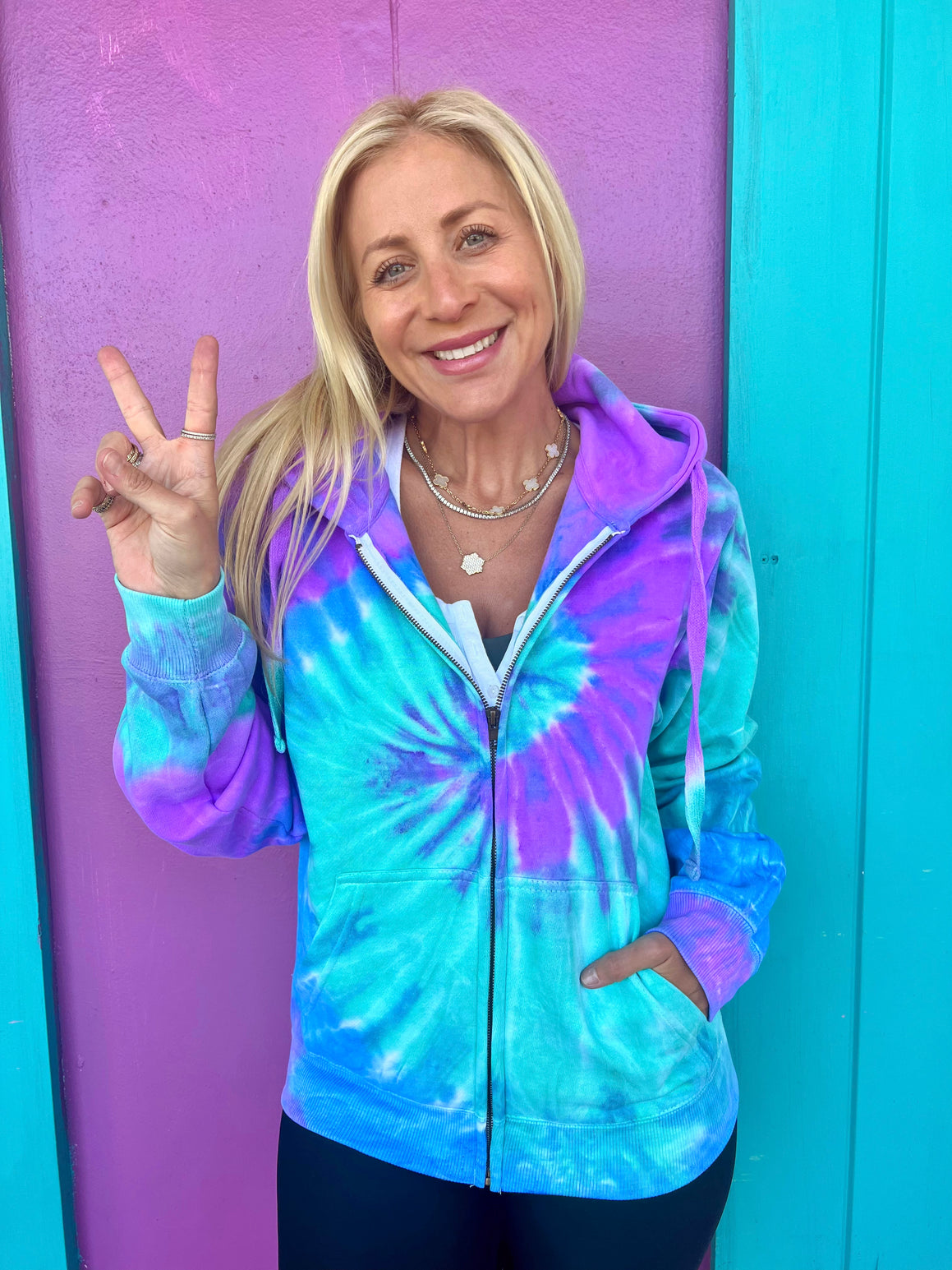 Purple Haze Tie Dye Zip Up Hoodie Sunshine Sisters