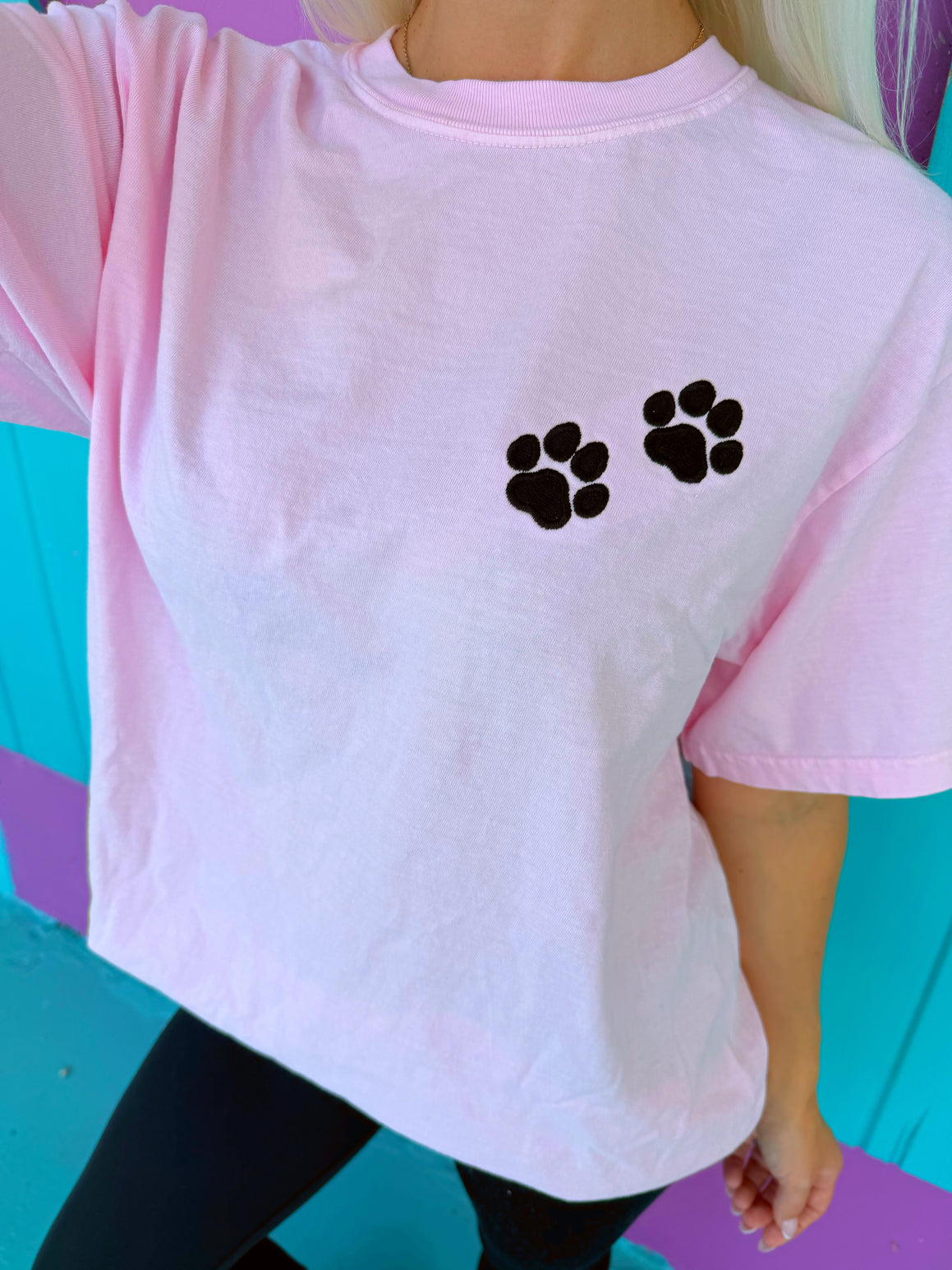 Paw Embroidered Blossom Tee