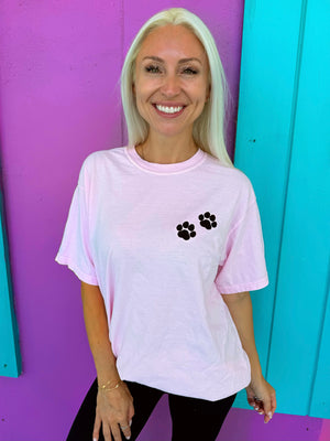 Paw Embroidered Blossom Tee