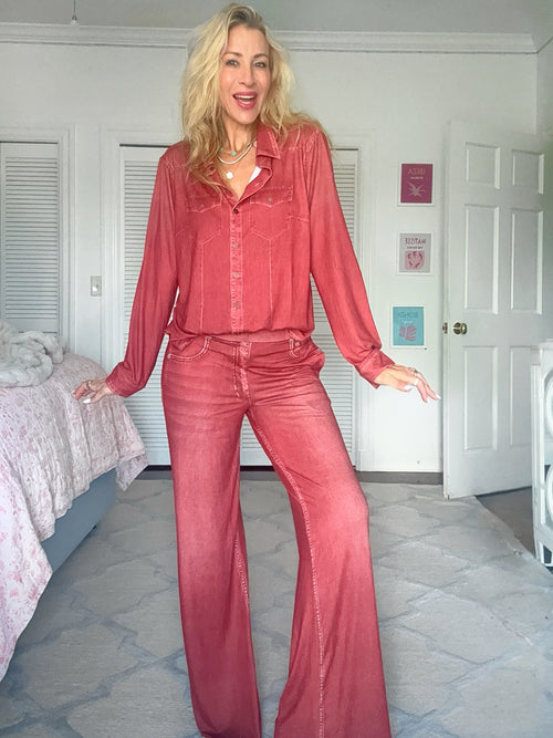 Jordann Jammies Rust Denim Dreams Set