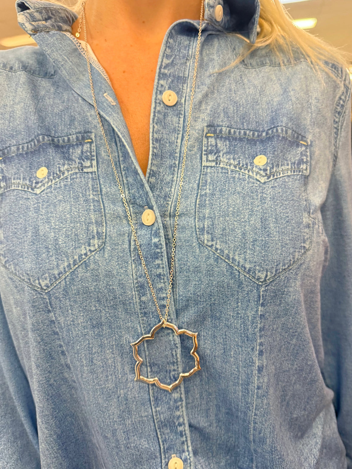 Magnolia Large Open Pendant Necklace