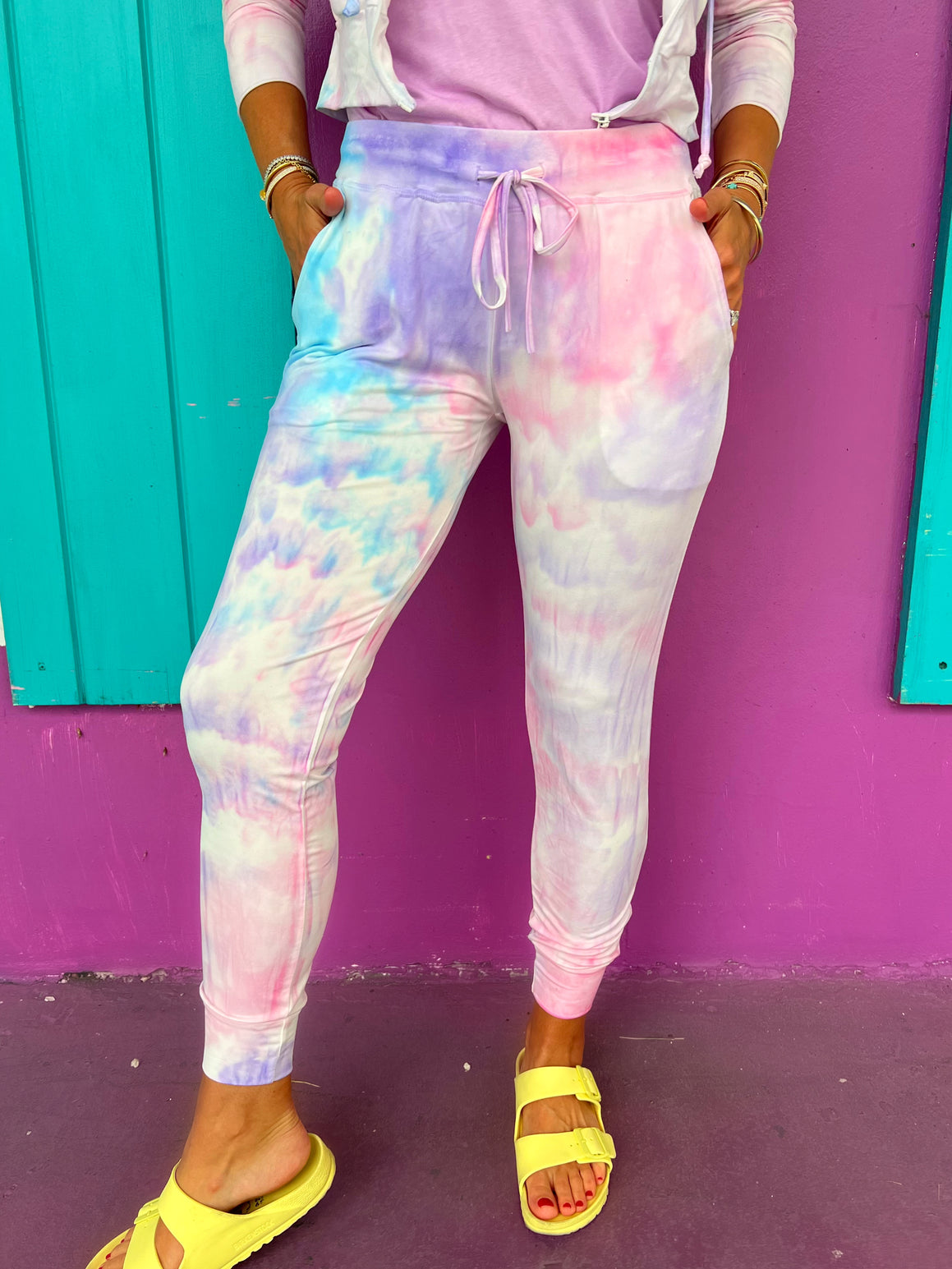 Cotton tie dye sweatpants sale
