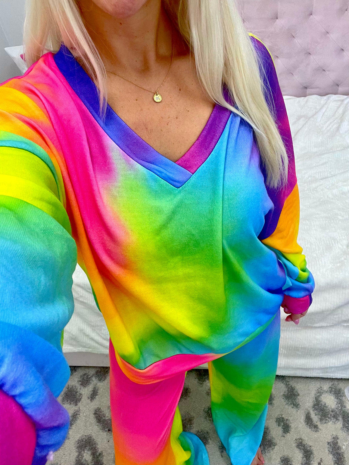 Tie dye long discount sleeve lounge set