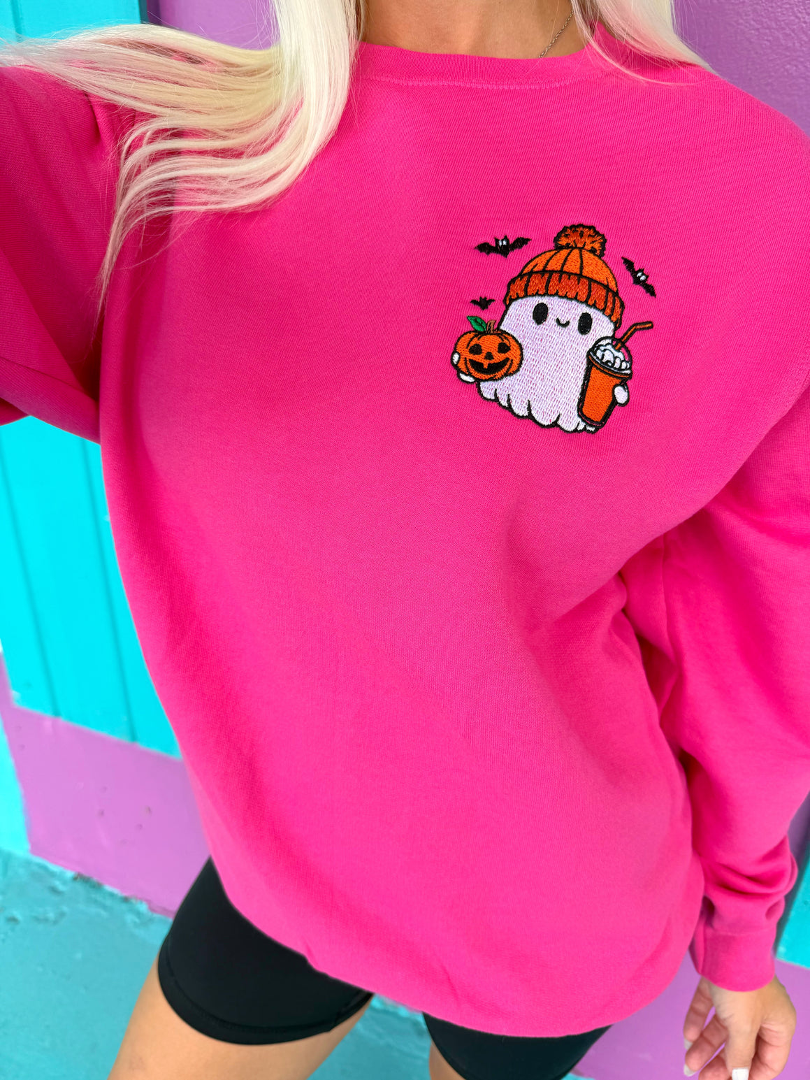 Spooky Spice Ghost Embroidered Sweatshirt