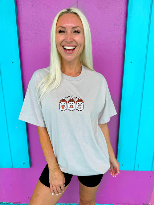 Cute Spicey Ghosts Embroidered Tee